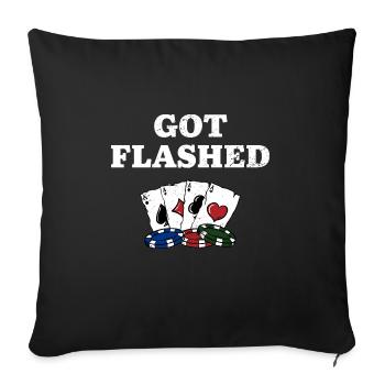 Got Flashed Card Games Casino Card Player - Housse de coussin décorative 45 x 45 cm - noir - Devant