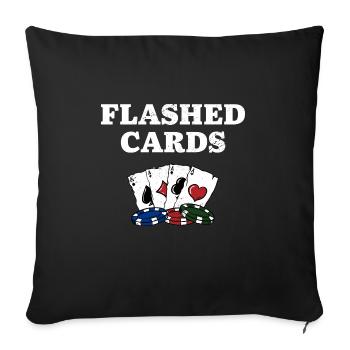Cartes Flashed Jeux de Cartes Casino Joueur de Cartes - Housse de coussin décorative 45 x 45 cm - noir - Devant