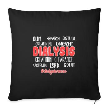 Dialysis Nurse Dialysis Care Nephrology - Sofa pillowcase 17,3'' x 17,3'' (45 x 45 cm) - black - Front
