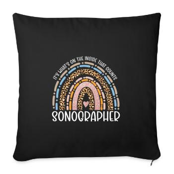 Sonographer Sonographie Ultraschalldiagnostiker - Sofakissenbezug 45 x 45 cm - Schwarz - Vorne