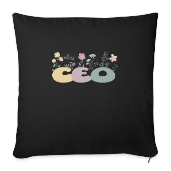 CEO Gift Chef de la direction Entrepreneur - Housse de coussin décorative 45 x 45 cm - noir - Devant