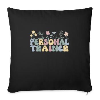 Personal Trainer Gift Fitness Trainer Workout - Sofa pillowcase 17,3'' x 17,3'' (45 x 45 cm) - black - Front