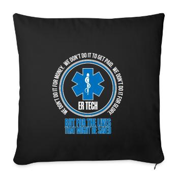 Assistant technique médical Salle d’urgence - Housse de coussin décorative 45 x 45 cm - noir - Devant