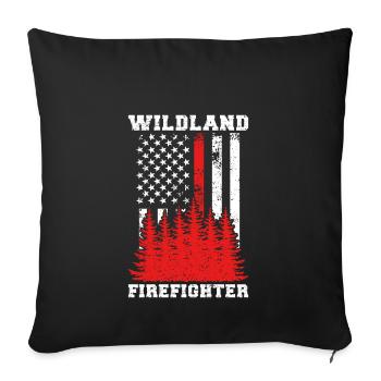 Wildland Firefighter Forest Fire Brigade - Sofa pillowcase 17,3'' x 17,3'' (45 x 45 cm) - black - Front
