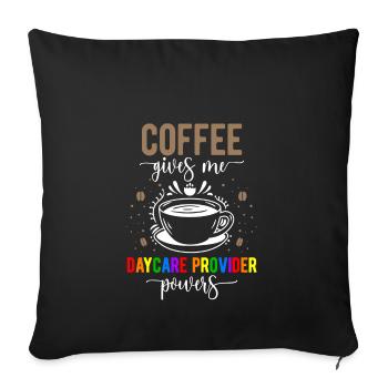 Childcare provider Childcare worker Gift - Sofa pillowcase 17,3'' x 17,3'' (45 x 45 cm) - black - Front