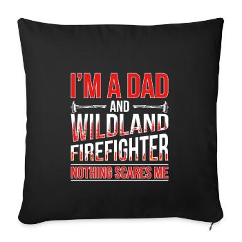 Wildland-Feurewehrler Wildland Firefighter Papa - Sofa pillowcase 17,3'' x 17,3'' (45 x 45 cm) - black - Front