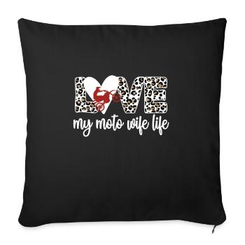 Motocross Woman Motocross Wife Motocross Rider - Sofa pillowcase 17,3'' x 17,3'' (45 x 45 cm) - black - Front