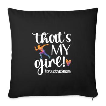 Proud Athletics Mother Of Track and Field Athlete Mama - Sofa pillowcase 17,3'' x 17,3'' (45 x 45 cm) - black - Front