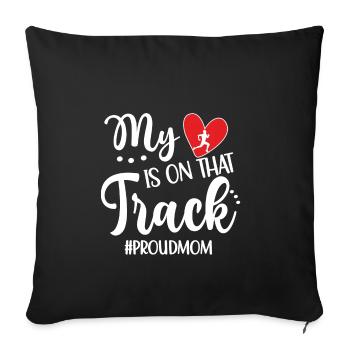 Proud Athletics Mom Of Athlete Mother - Sofa pillowcase 17,3'' x 17,3'' (45 x 45 cm) - black - Front