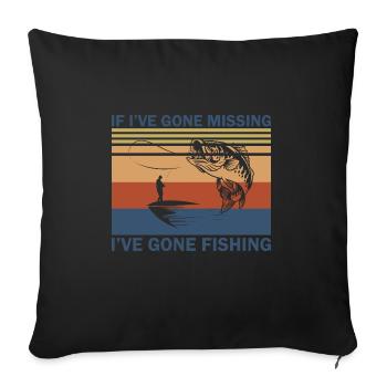 Fishing Angler Fishing Rod - Sofa pillowcase 17,3'' x 17,3'' (45 x 45 cm) - black - Front