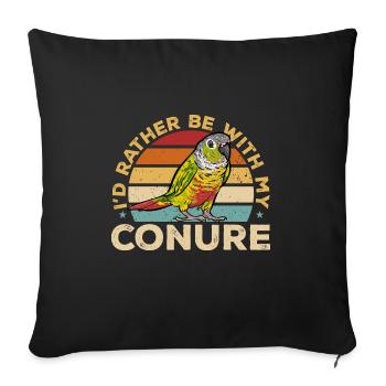 Molinasittich Perroquet Oiseau Perruche du Soleil - Housse de coussin décorative 45 x 45 cm - noir - Devant