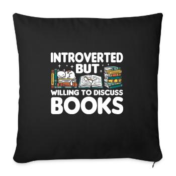 Les amateurs de livres de chats lisent des livres - Housse de coussin décorative 45 x 45 cm - noir - Devant