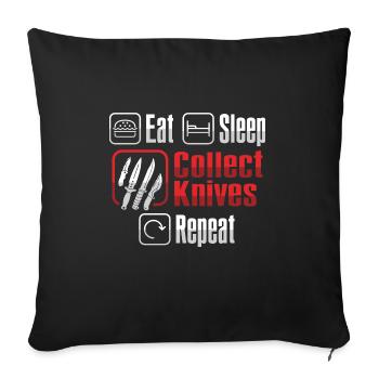 Butcher Knife Knife Knife Collector - Sofa pillowcase 17,3'' x 17,3'' (45 x 45 cm) - black - Front