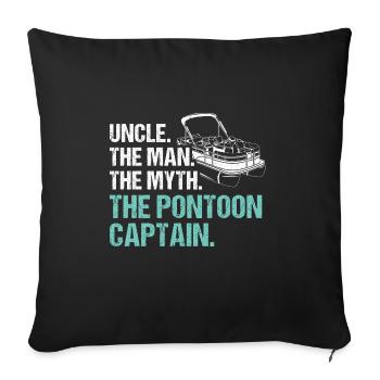 Pontoon Boat Captain Boating Lake Pontoon - Sofa pillowcase 17,3'' x 17,3'' (45 x 45 cm) - black - Front