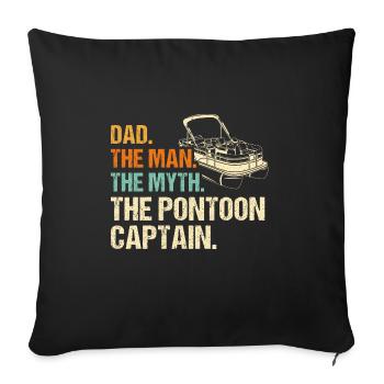Pontonboot Kapitän Bootfahren See Pontoon - Sofakissenbezug 45 x 45 cm - Schwarz - Vorne