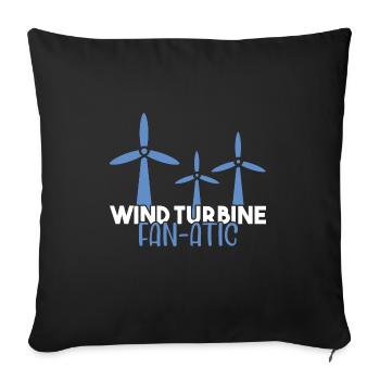 Wind turbine technician wind farm wind power - Sofa pillowcase 17,3'' x 17,3'' (45 x 45 cm) - black - Front