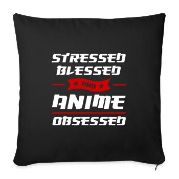 Anime merch Anime Anime Merchandise Geschenk - Sofakissenbezug 45 x 45 cm - Schwarz - Vorne