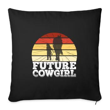 Futur cheval de lièvre de l’Ouest - Housse de coussin décorative 45 x 45 cm - noir - Devant