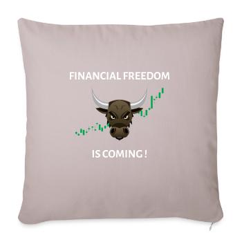 Conception de stock pour la liberté financière - Housse de coussin décorative 45 x 45 cm - taupe clair - Devant