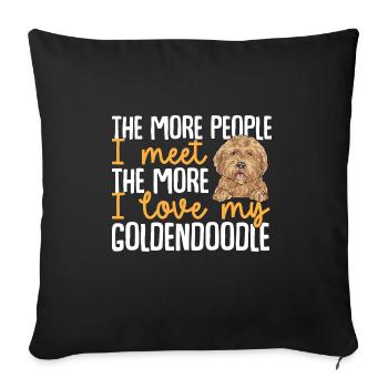 Goldendoodle Doodle Dog - Sofa pillowcase 17,3'' x 17,3'' (45 x 45 cm) - black - Front