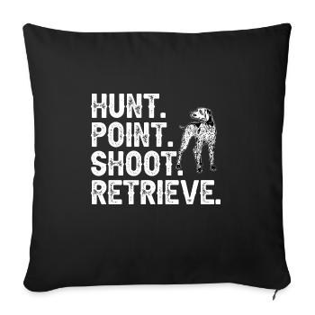 German Shorthair GSP Dog - Sofa pillowcase 17,3'' x 17,3'' (45 x 45 cm) - black - Front