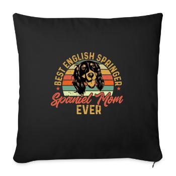 Chien d’épagneul Springer anglais - Housse de coussin décorative 45 x 45 cm - noir - Devant