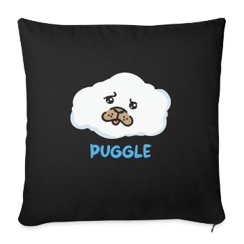 Pug Puggle Dog Funny Animal Puns - Sofa pillowcase 17,3'' x 17,3'' (45 x 45 cm) - black - Front