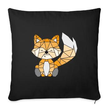 Fox geometrically colored - Sofa pillowcase 17,3'' x 17,3'' (45 x 45 cm) - black - Front