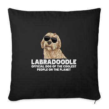 Labradoodle Dog - Sofa pillowcase 17,3'' x 17,3'' (45 x 45 cm) - black - Front
