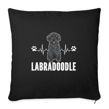Labradoodle Dog - Sofa pillowcase 17,3'' x 17,3'' (45 x 45 cm) - black - Front