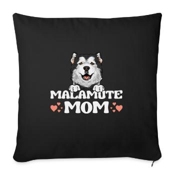 Alaskan Malamute Dog - Sofa pillowcase 17,3'' x 17,3'' (45 x 45 cm) - black - Front