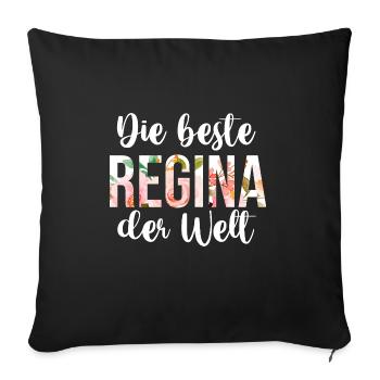 Vorname Regina - Sofakissenbezug 45 x 45 cm - Schwarz - Vorne