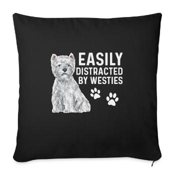 West Highland White Terrier Westie - Sofa pillowcase 17,3'' x 17,3'' (45 x 45 cm) - black - Front