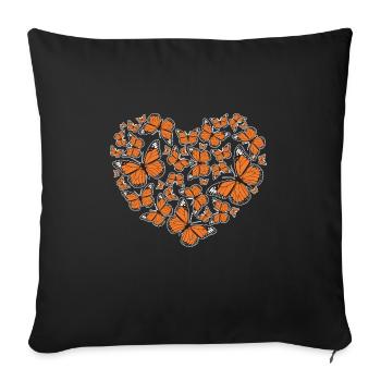 Monarque papillon monarque américain papillon monarque - Housse de coussin décorative 45 x 45 cm - noir - Devant