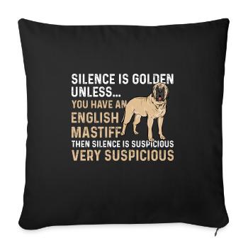 Mastiff Dog Old English Mastiff - Sofa pillowcase 17,3'' x 17,3'' (45 x 45 cm) - black - Front
