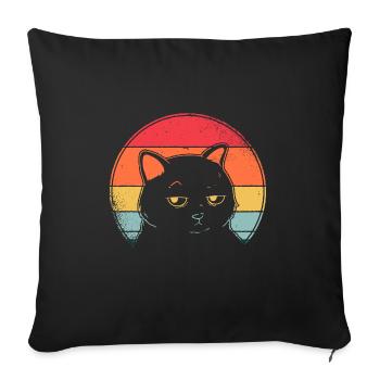 Meilleure chemise de chat jamais en détresse chat suspect - Housse de coussin décorative 45 x 45 cm - noir - Devant