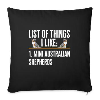 Miniature Australian Shepherd - Sofa pillowcase 17,3'' x 17,3'' (45 x 45 cm) - black - Front