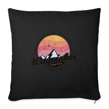 Vintage-Bibelverse - Waymaker Promise Keeper - Sofakissenbezug 45 x 45 cm - Schwarz - Vorne