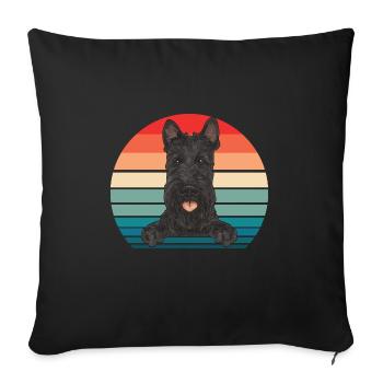 Scottish Terrier Scottie Dog - Sofa pillowcase 17,3'' x 17,3'' (45 x 45 cm) - black - Front