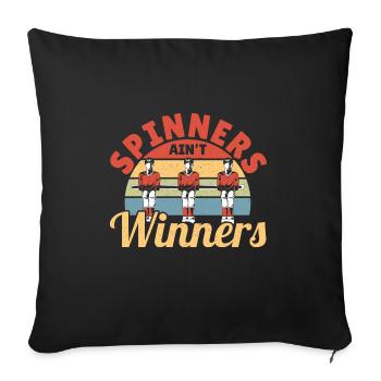 Spinners Ain't Winners Retro Foosball - Sofa pillowcase 17,3'' x 17,3'' (45 x 45 cm) - black - Front