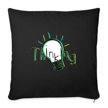 Thinking - Sofa pillowcase 17,3'' x 17,3'' (45 x 45 cm) - black - Front
