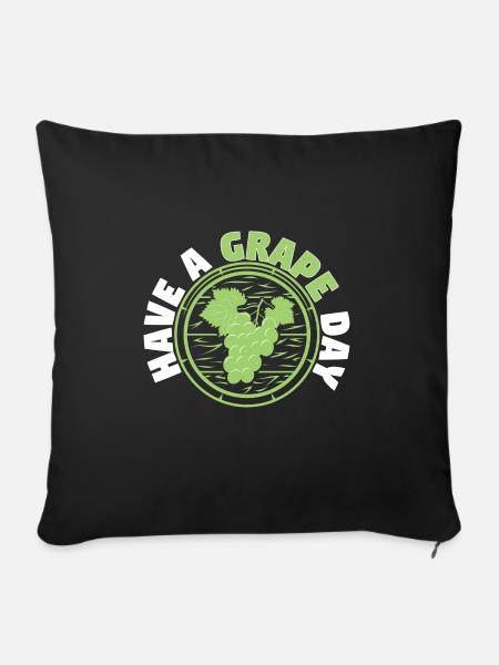 Have A Grape Day - Sofakissenbezug 45 x 45 cm - Schwarz
