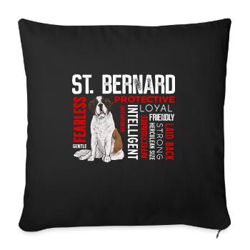 St. Bernard St. Bernard Dog Dog - Sofa pillowcase 17,3'' x 17,3'' (45 x 45 cm) - black - Front