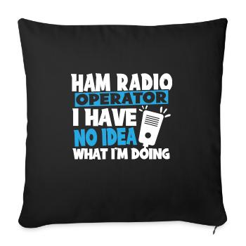 Opérateur radio amateur amateur Anten - Housse de coussin décorative 45 x 45 cm - noir - Devant