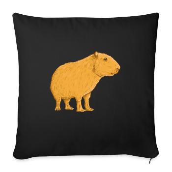 Capybara Haustier - Sofakissenbezug 45 x 45 cm - Schwarz - Vorne
