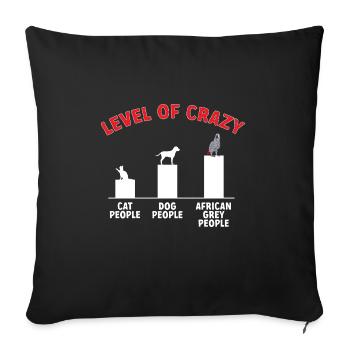Graupapagei African Grey Parrot Papagei - Sofa pillowcase 17,3'' x 17,3'' (45 x 45 cm) - black - Front
