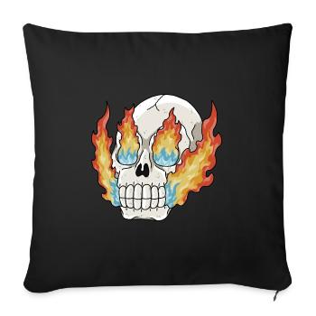 Crâne ardent - Housse de coussin décorative 45 x 45 cm - noir - Devant