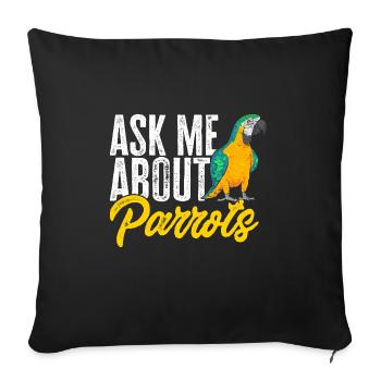 Yellow-breasted Macaw Parrot Blue And Yellow Macaw - Sofa pillowcase 17,3'' x 17,3'' (45 x 45 cm) - black - Front