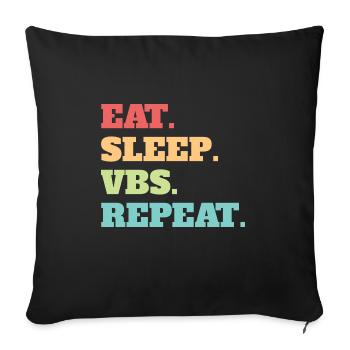 Eat Sleep VBS Repeat Vacation Bible School Crew - Sofakissenbezug 45 x 45 cm - Schwarz - Vorne