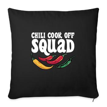 Funny Chili Cook Off Squad Hot Spicy Food Pepper - Sofa pillowcase 17,3'' x 17,3'' (45 x 45 cm) - black - Front